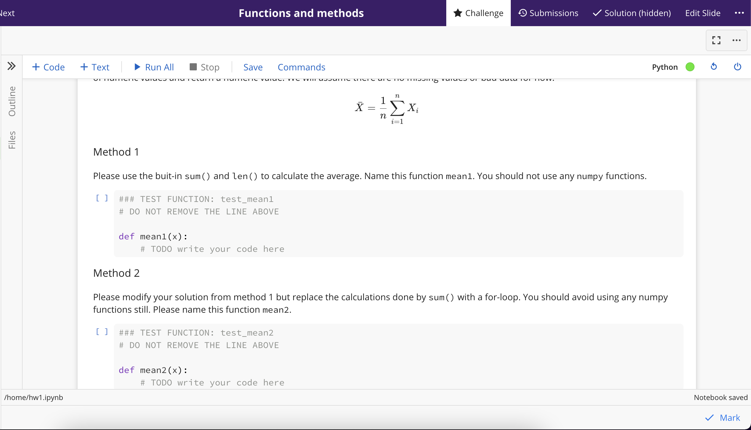 View of Coding Challenge